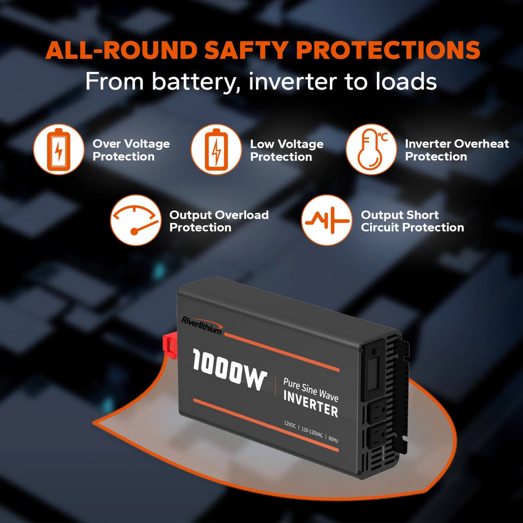 Riverlithium 1000W Pure Sine Wave Inverter