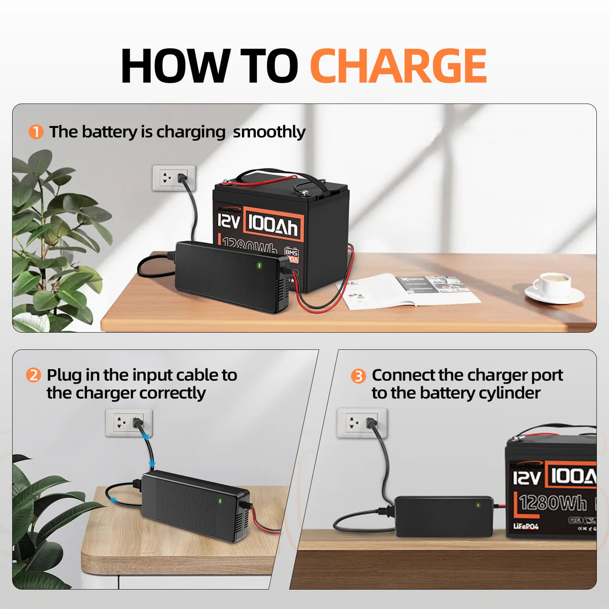 Riverlithium 14.6V 20A LiFePO4 Battery Charger