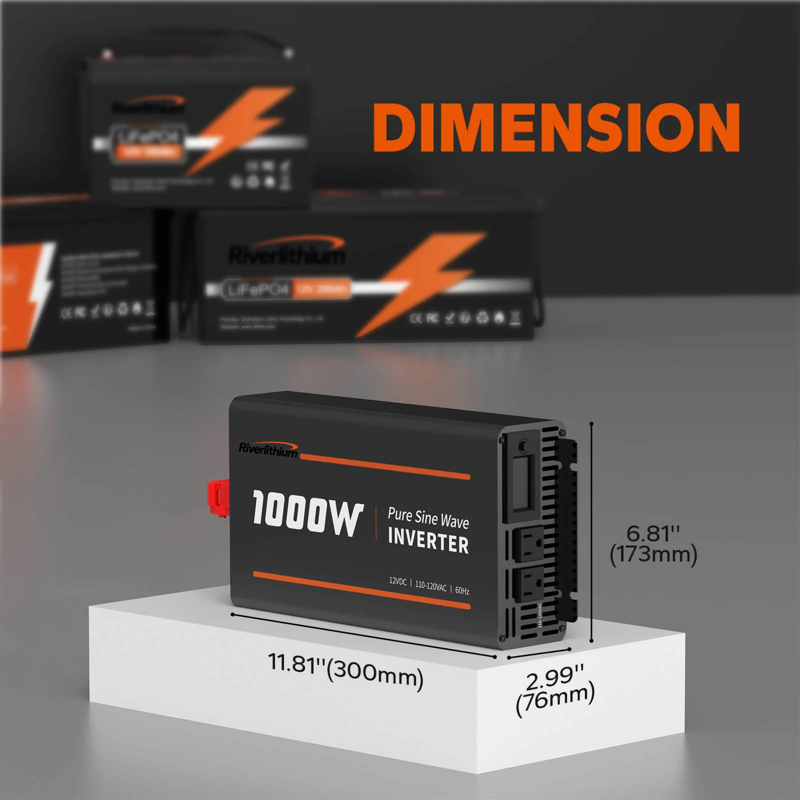 Riverlithium 1000W Pure Sine Wave Inverter
