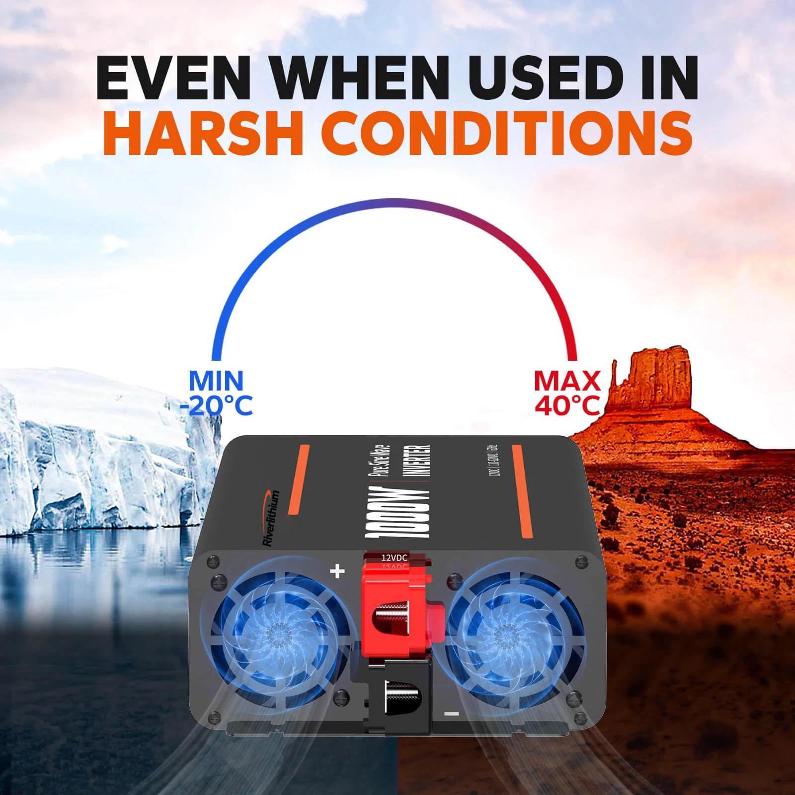 Riverlithium 1000W Pure Sine Wave Inverter