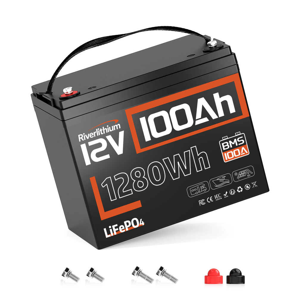 Riverlithium 12V 100Ah LiFePO4 Battery (100A BMS)